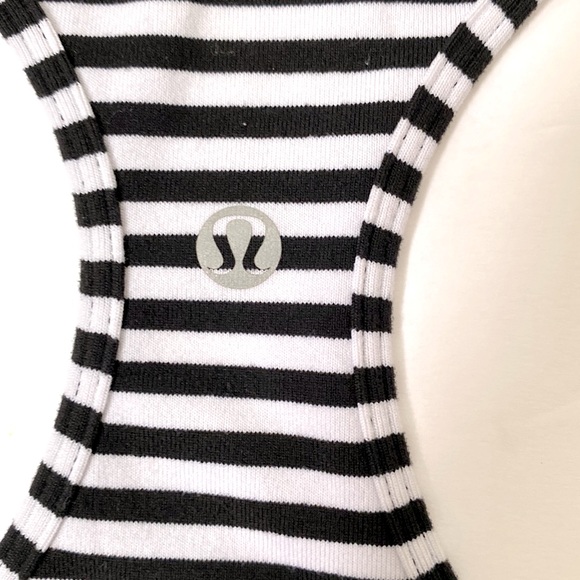 Lululeman Cool Racerback classic Stripe Black/White Top - Picture 3 of 11